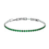 BRACCIALE TENNIS GRIFFE CM 16.5+4 CON CRYSTAL MM 3 VERDE SMERALDO REGOLABILE IN ACCIAIO