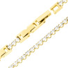 BRACCIALE TENNIS GRIFFE CM 16.5+4 CON CRYSTAL MM 3 BIANCHI REGOLABILE IN ACCIAIO COLORE ORO