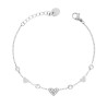 BRACCIALE CATENA FORZATINA DIAMANTATA CON CUORI E CRYSTAL BIANCHI IN ACCIAIO
