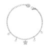 BRACCIALE TENNIS CON FARFALLE PENDENTI E CRYSTAL BIANCHI IN ACCIAIO