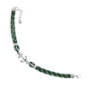 BRACCIALE UOMO IN CORDONCINO NYLON VERDE CON ANCORA E ACCESSORI IN ACCIAIO