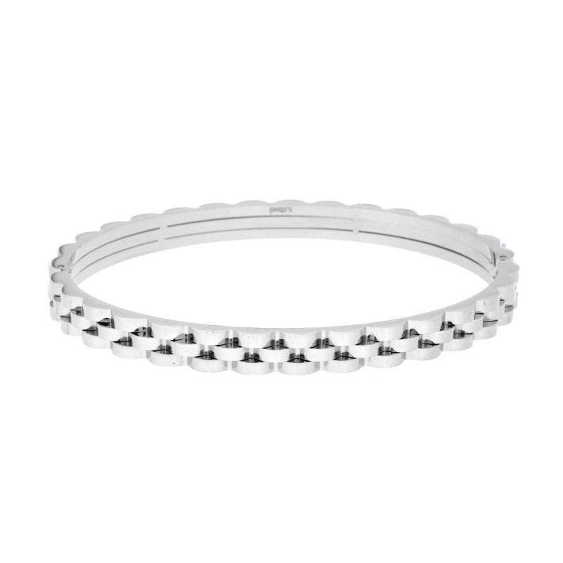BRACCIALE RIGIDO MODELLO SCHIAVA CATENA ONDULATA IN ACCIAIO