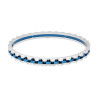BRACCIALE RIGIDO MODELLO SCHIAVA CATENA ONDULATA BLU IN ACCIAIO