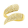 ANELLO FASCIA CONTRARIE NASTRO CON CRYSTAL BIANCHI IN ACCIAIO COLORE ORO