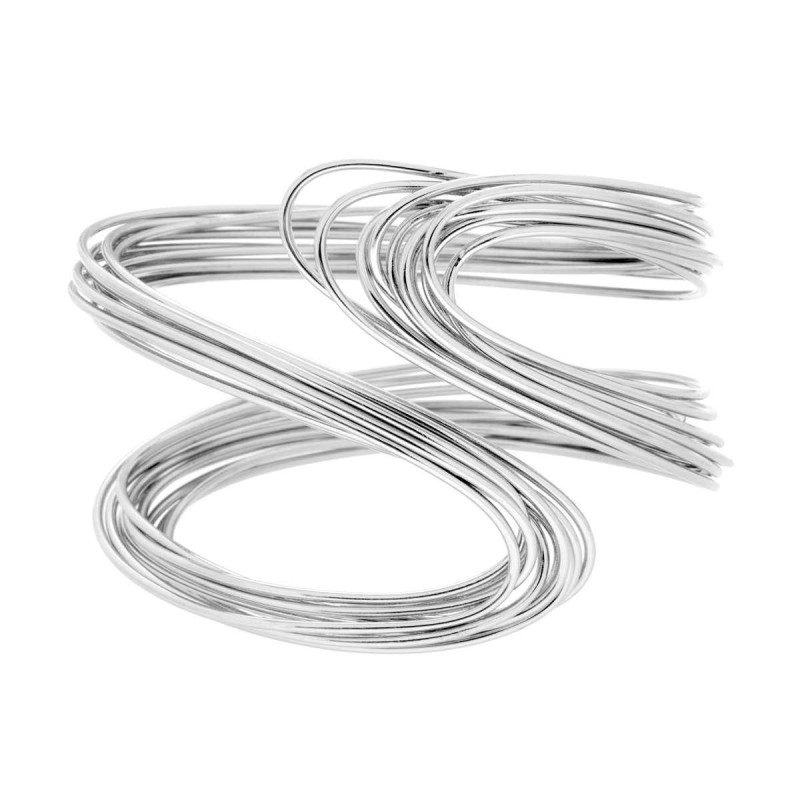 BRACCIALE RIGIDO MODELLO SCHIAVA FASCIA MULTIFILO CONTRARIE IN ACCIAIO