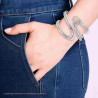 BRACCIALE RIGIDO MODELLO SCHIAVA FASCIA MULTIFILO CONTRARIE IN ACCIAIO