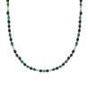 COLLANA CATENA CON ANELLI E PIETRE TONDE VERDE MALACHITE IN ACCIAIO