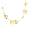 COLLANA CODA DI TOPO CON FIORI CON LAVORAZIONE MARTELLATA IN ACCIAIO COLORE ORO