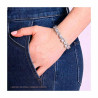BRACCIALE TENNIS CON CRYSTAL MULTITAGLIO BIANCHI IN ACCIAIO