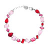 BRACCIALE TENNIS CON CRYSTAL MULTITAGLIO TONI DEL ROSSO RUBINO IN ACCIAIO