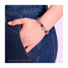 BRACCIALE TENNIS CON CRYSTAL MULTITAGLIO TONI DEL ROSSO RUBINO IN ACCIAIO