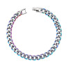 BRACCIALE CATENA GRUMETTA DIAMANTATA COLORE BOREALE MULTICOLOR IN ACCIAIO