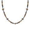 COLLANA CATENA CON PIETRE CILINDRICHE EFFETTO NATURALE E PIETRE EMATITE IN ACCIAIO