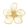 ANELLO FIORE CON SMALTO PERLATO COLORE BIANCO E ORO IN ACCIAIO COLORE ORO