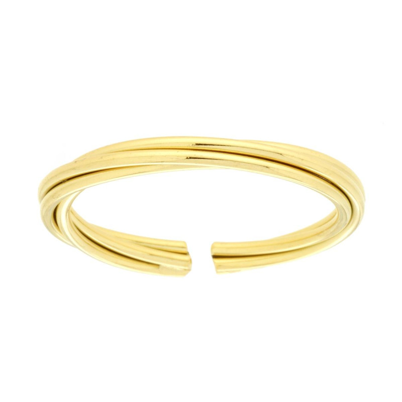 ANELLO MULTIFILO INTRECCIATO IN ACCIAIO COLORE ORO