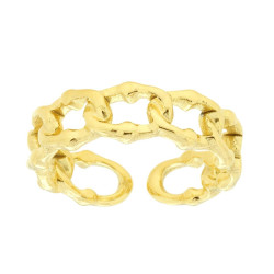 ANELLO FASCIA CATENA GRUMETTA IN ACCIAIO COLORE ORO