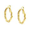 ORECCHINI CERCHIO TORCHON MM 28 IN ACCIAIO COLORE ORO