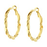 ORECCHINI CERCHIO TORCHON MM 35 IN ACCIAIO COLORE ORO