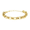 BRACCIALE CATENA FORZATINA MULTIMAGLIA GODRONATA IN ACCIAIO COLORE ORO