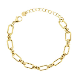 BRACCIALE CATENA FORZATINA CON NODI IN ACCIAIO COLORE ORO