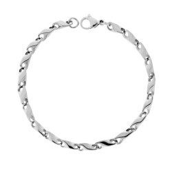 BRACCIALE UOMO CATENA PESCI IN ACCIAIO