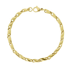 BRACCIALE UOMO CATENA PESCI IN ACCIAIO COLORE ORO