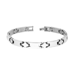 BRACCIALE UOMO MAGLIA IMPERNIATA IN ACCIAIO