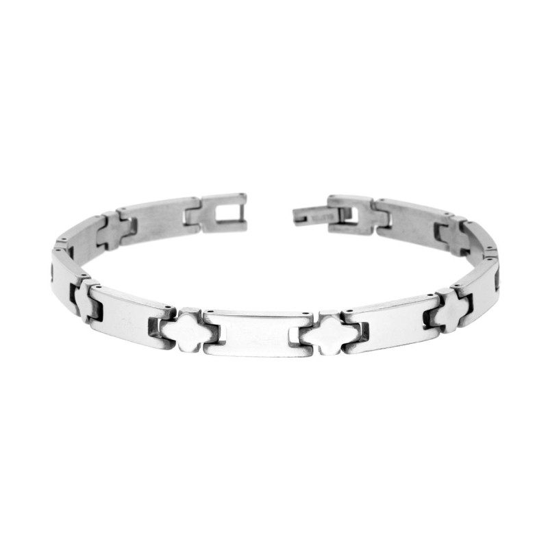 BRACCIALE UOMO MAGLIA IMPERNIATA IN ACCIAIO