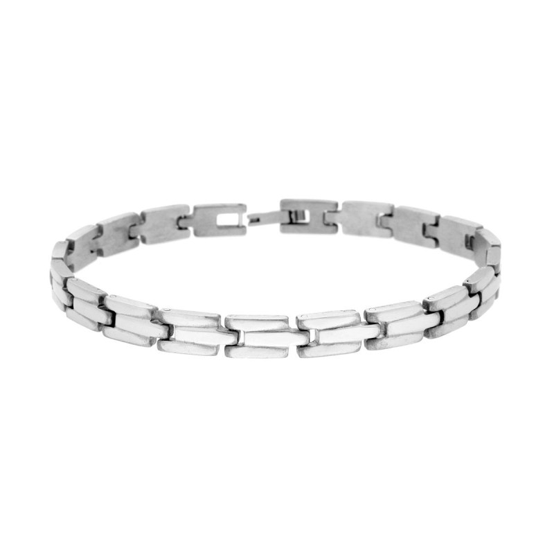 BRACCIALE UOMO MAGLIA IMPERNIATA IN ACCIAIO