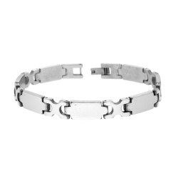 BRACCIALE UOMO MAGLIA IMPERNIATA IN ACCIAIO