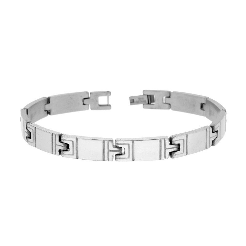 BRACCIALE UOMO MAGLIA IMPERNIATA IN ACCIAIO
