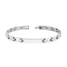 BRACCIALE UOMO MAGLIA IMPERNIATA CON TARGA IN ACCIAIO