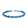 BRACCIALE CATENA FORZATINA MULTIMAGLIA CON DECORO GRECO IN ACCIAIO COLORE BLU