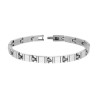 BRACCIALE UOMO MAGLIA IMPERNIATA IN ACCIAIO
