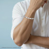 BRACCIALE UOMO MAGLIA IMPERNIATA IN ACCIAIO