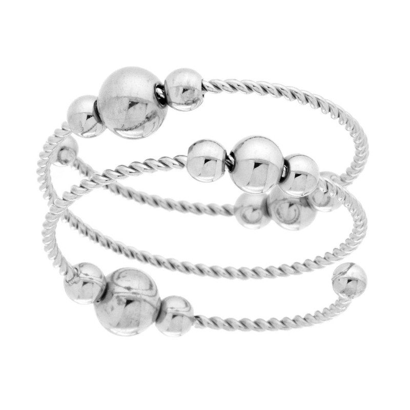 ANELLO MULTIFILO CON PALLINE IN ACCIAIO