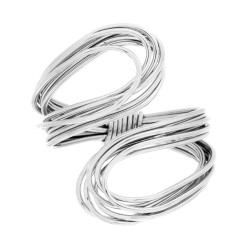 ANELLO FASCIA MULTIFILO CONTRARIE IN ACCIAIO