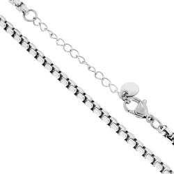 CATENA VENEZIANA TONDA DIAMANTATA SEZIONE MM 3.4 LUNGHEZZA CM 40+4 IN ACCIAIO
