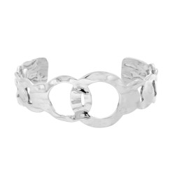 BRACCIALE RIGIDO MODELLO SCHIAVA EFFETTO CATENA MARTELLATA IN ACCIAIO