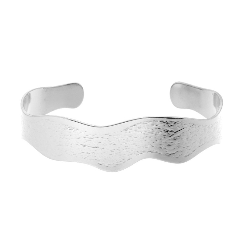 BRACCIALE RIGIDO MODELLO SCHIAVA ONDULATO IN ACCIAIO