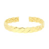 BRACCIALE RIGIDO MODELLO SCHIAVA EFFETTO TRECCIA MARTELLATA IN ACCIAIO COLORE ORO