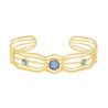 BRACCIALE RIGIDO MODELLO SCHIAVA MULTIFILO CON CRYSTAL BLU IN ACCIAIO COLORE ORO
