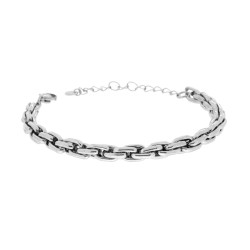 BRACCIALE CATENA FORZATINA MULTIMAGLIA IN ACCIAIO