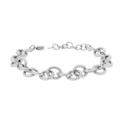 BRACCIALE CATENA FORZATINA TONDA GODRONATA IN ACCIAIO