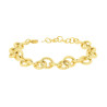 BRACCIALE CATENA FORZATINA TONDA GODRONATA IN ACCIAIO COLORE ORO