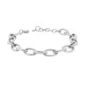 BRACCIALE CATENA FORZATINA ALTERNATA GODRONATA IN ACCIAIO