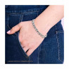 BRACCIALE CATENA GRUMETTA DIAMANTATA CON PALLINE IN ACCIAIO