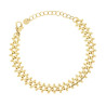 BRACCIALE CATENA GRUMETTA DIAMANTATA CON PALLINE IN ACCIAIO COLORE ORO