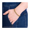 BRACCIALE CATENA GRUMETTA DIAMANTATA CON PALLINE IN ACCIAIO COLORE ORO