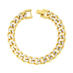 BRACCIALE CATENA GRUMETTA DIAMANTATA COLORE ORO IN ACCIAIO